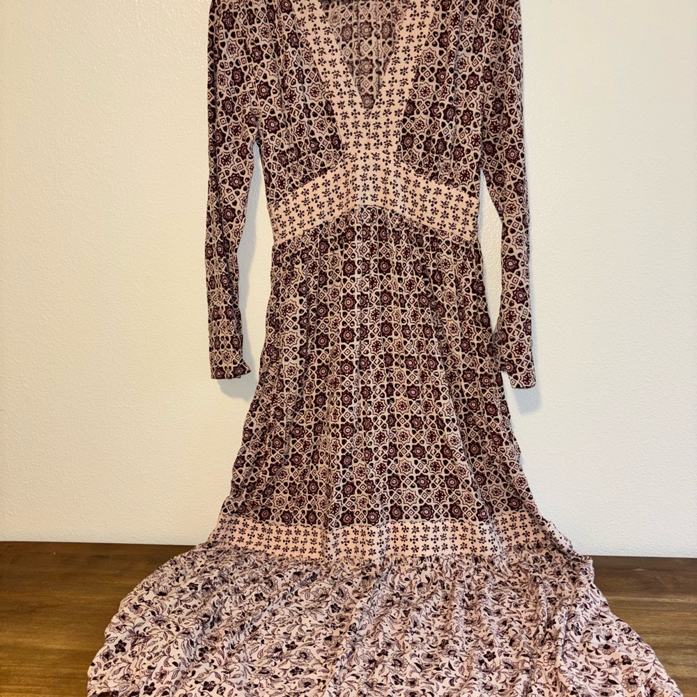 Faherty Dakota Dress - Sunrise Azulejos Mixed Print Women xS Worn Once Excellent - Picture 2 of 6